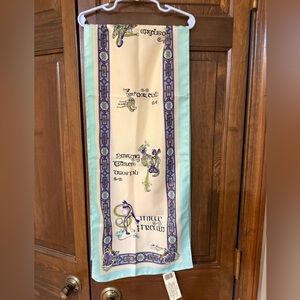 Elegant Cream and blue Scarf book of kells manuscript look new Ireland
